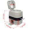 HTTMT- Gray 24L Advanced Portable Toilet Flush Camping Travel Outdoor Picnic Piston Pump Commode [P/N: ET-TOILET002-24L] view 4
