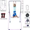 Athletic Bar Expandable Gymnastics Bar Horizontal Kip Bar Junior Training Adjustable Height Jungle Gym Children Monkey Bars Climbing Tower Playground Balance Bar Gymnasts w Gymnastics Gloves (Pink) view 3