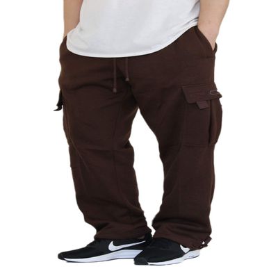 AIRNINE Men's Fleece Cargo Sweatpants Heavyweight S-6XL (Brown, 5X-Large)