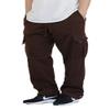 AIRNINE Men's Fleece Cargo Sweatpants Heavyweight S-6XL (Brown, 5X-Large) view 1