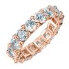 PAVOI 14K Rose Gold Plated Cubic Zirconia Love Ring - 4mm Stackable Bands for Women - Gold Eternity Rings, Size 9 view 1
