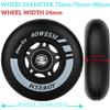 AOWESM Inline Skate Wheels 80mm 76mm 72mm 85a Outdoor Indoor Black Blue Red Roller Hockey Blades Replacement Wheels w/Bearings ABEC-9 and Floating Spacers (4-Pack) (Black, 76mm) view 2
