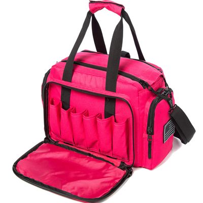 AIRTTUZ Range Bag | Gun Range Duffle Bag for Handguns and Ammo,USA Flag Patch Included. (Pink)