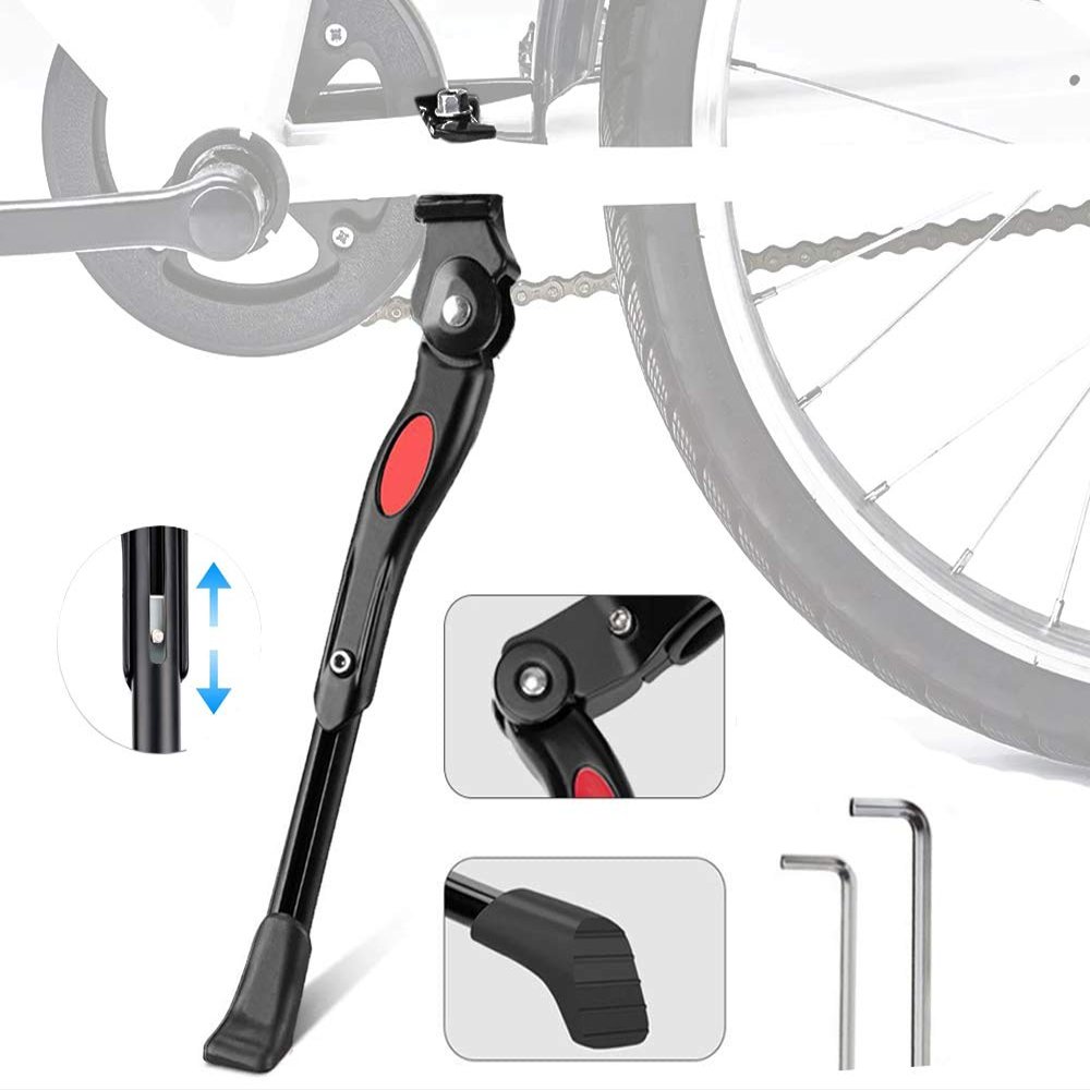 Bike Kickstand Adjustable Middle Support Stand for 22 24 26 Inch Bicycles with 2 Hexagon Wrenches