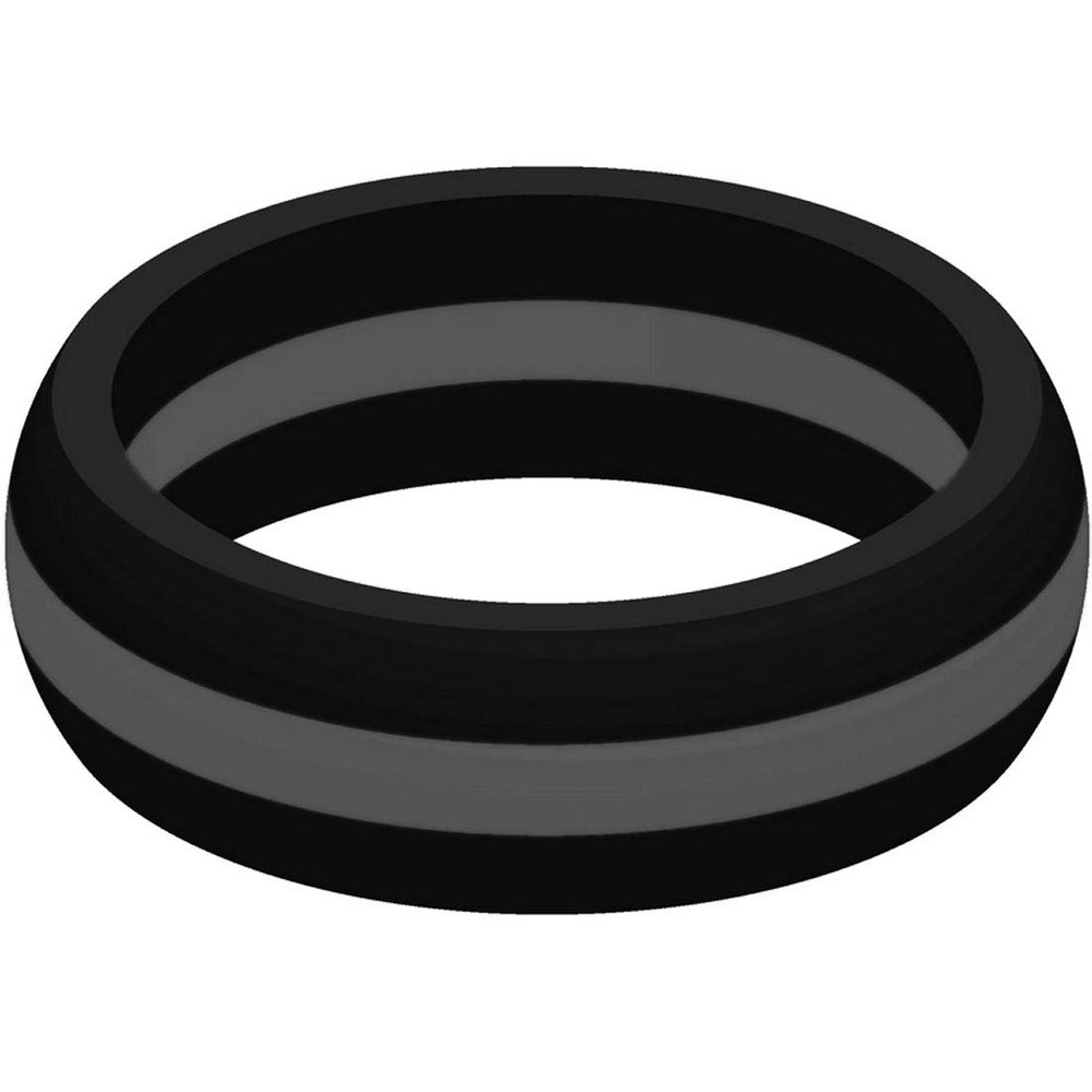 SayitBands Thin Gray Line Silicone Ring Size 13