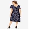 Roaman's Women's Plus Size Short Sleeve Sleeve Swing Dress - 42/44, Black view 2