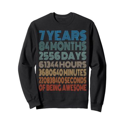 7th Birthday 7 Years Old Vintage Retro 84 Months Sweatshirt