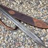 Custom Handmade Damascus Viking Sword with Leather Sheath view 4