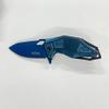 GIFTS INFINITY Customized Engraved Pocket Folding Knife - Groomsmen Wedding Party Monogrammed (Blue Metal) view 3
