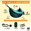 Gold Armour Camping Hammock - XL Double Hammock Portable Hammock Camping Accessories Gear for Outdoor Indoor with Tree Straps, USA Based Brand (Turquoise and Seafoam) view 2