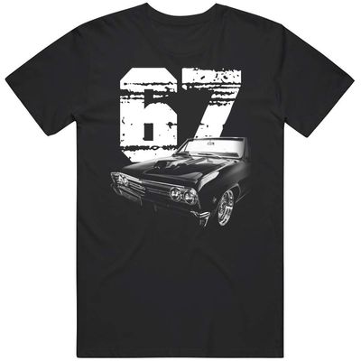 1967 Chevy Chevelle Silhouette Front Side View with Year T Shirt XL Black