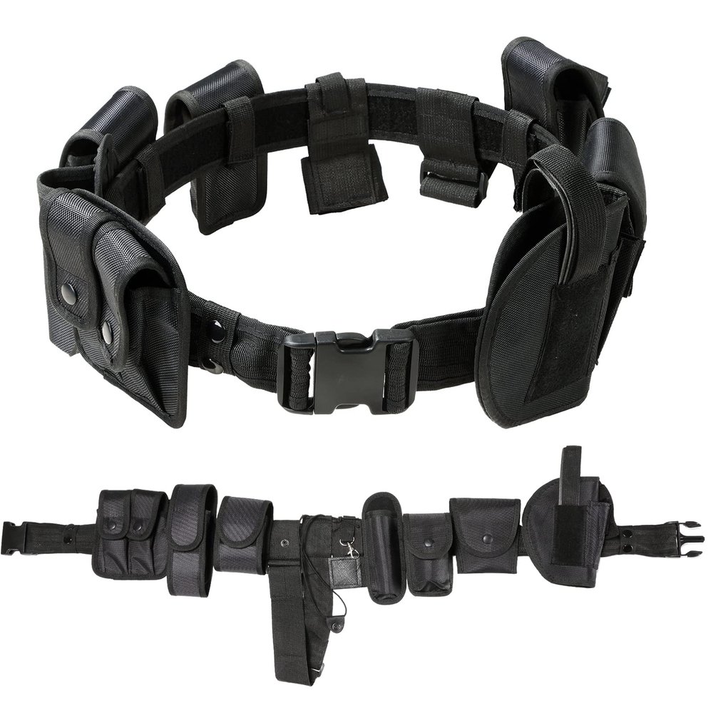 NATGAI 10 in 1 Duty Belt Black Law Enforcement Tactical Equipment System Set Police Security Military Tactical Duty Utility Belt