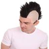 HPO Adult Men's Color Styles Mohawk Punk Rock Spiky Wig Straight Spiked Halloween Fancy, Synthetic Soft Fiber Hair, Perfect for your next Festival and Group Anime Party! (Black) view 1