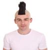 HPO Adult Men's Color Styles Mohawk Punk Rock Spiky Wig Straight Spiked Halloween Fancy, Synthetic Soft Fiber Hair, Perfect for your next Festival and Group Anime Party! (Black) view 2