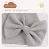 Bamery Newborn Baby Girl Hat Cotton Baby Bow Beanie Preemie Hats Spring Infant Hats for Girls 0-12 Months (White+Pink+Gray, Preemie) view 3