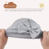 Bamery Newborn Baby Girl Hat Cotton Baby Bow Beanie Preemie Hats Spring Infant Hats for Girls 0-12 Months (White+Pink+Gray, Preemie) view 4