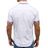 XUETON Mens Classic Dress Short Sleeve T-Shirt Double Collar Slim Fit Casual Button Down Shirt V-Neck Shirts (White,3X-Large) view 2
