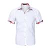 XUETON Mens Classic Dress Short Sleeve T-Shirt Double Collar Slim Fit Casual Button Down Shirt V-Neck Shirts (White,3X-Large) view 3