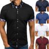 XUETON Mens Classic Dress Short Sleeve T-Shirt Double Collar Slim Fit Casual Button Down Shirt V-Neck Shirts (White,3X-Large) view 4