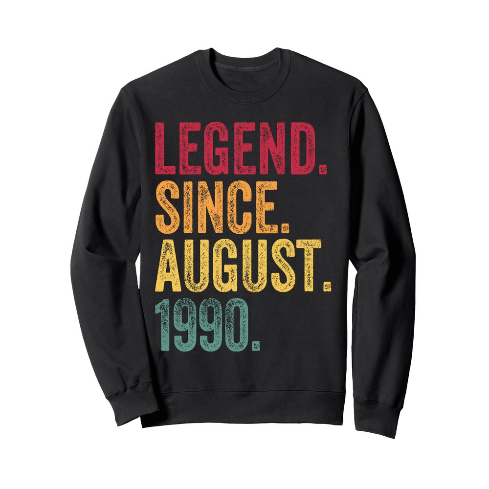 Legend Since August 1990 35th Birthday Gift Vintage Retro Sweatshirt