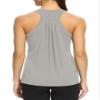 Bestisun Racerback Workout Exercise Shirts for Women Active Yoga Clothes Long Tank Tops Loose fit Gray XXL view 1