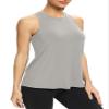 Bestisun Racerback Workout Exercise Shirts for Women Active Yoga Clothes Long Tank Tops Loose fit Gray XXL view 4
