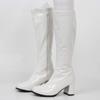 JiaLuoWei GOGO Boots for Women, Knee High Boots, PU Leather Zip Ladies Party Dance Shoes (6, White shiny) view 3