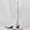 JiaLuoWei GOGO Boots for Women, Knee High Boots, PU Leather Zip Ladies Party Dance Shoes (6, White shiny) view 4