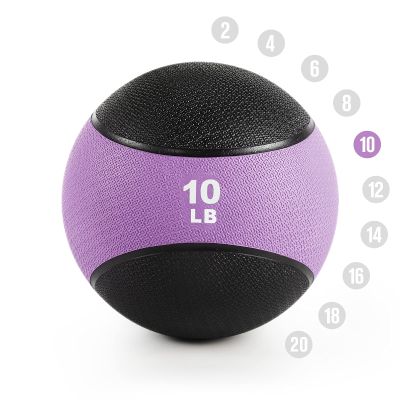 RitFit Weighted Medicine Ball - Non-Slip Rubber Shell & Dual Texture Grip - Workout Exercise Ball for Core Strength, Balance Training, Coordination Fitness - Multiple Weights & Colors