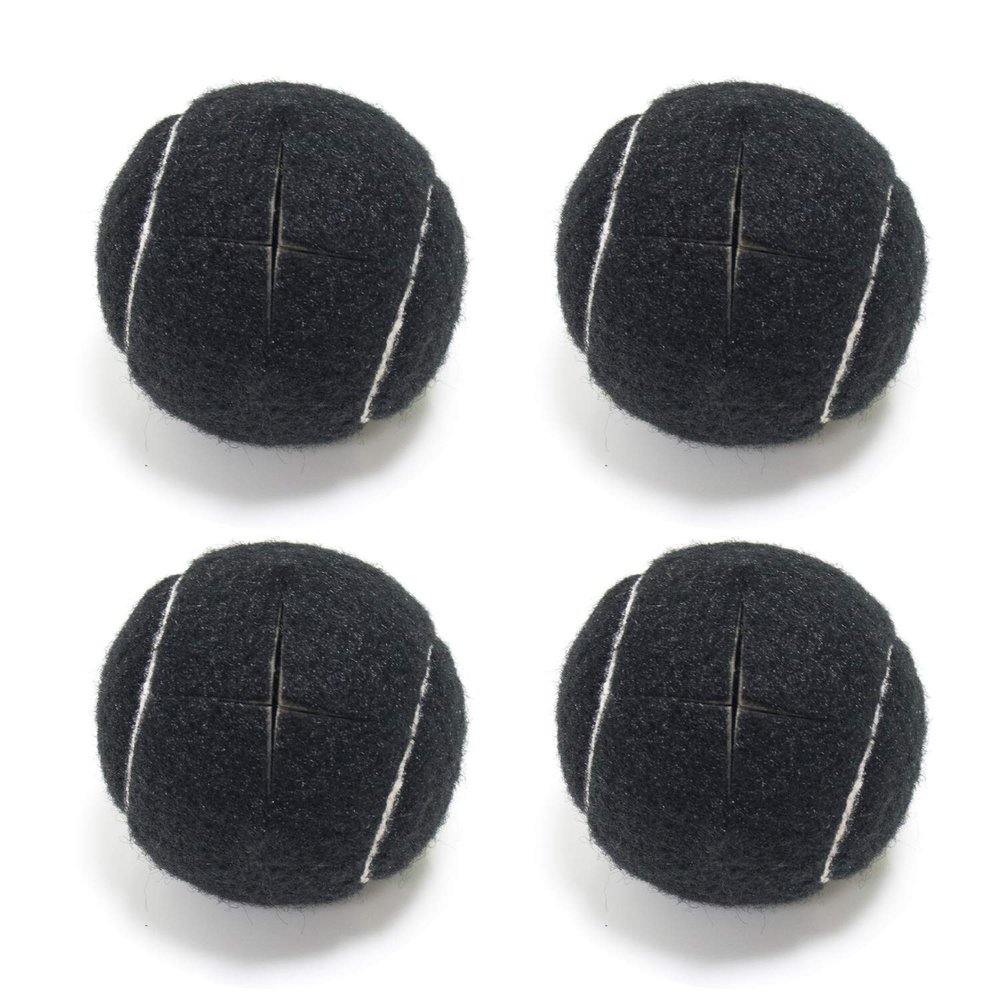 URBEST Walker Tennis Balls 4pcs Precut Heavy Duty Tennis Balls for Walkers, Pre Cut, Black