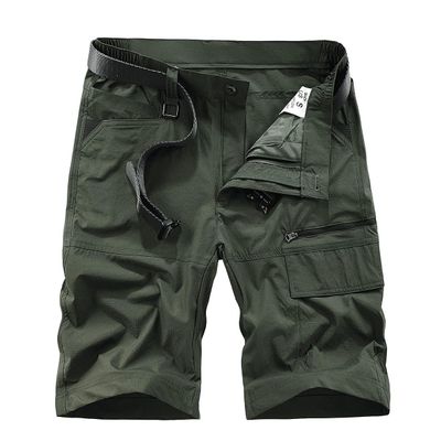 Men's Hiking Cargo Shorts Quick Drying Sun Protection Tear Resistant Outdoor Shorts with 5 Pockets S01# Army Green