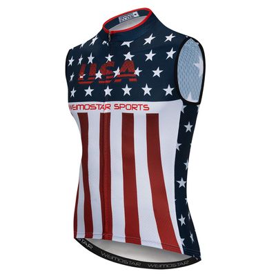 Cycling Jersey Men Bike Sleeveless Cycle Vest Road Bicycle Clothing Riding Racing MTB Shirt Mountain Biking Biker Cyclist top USA M