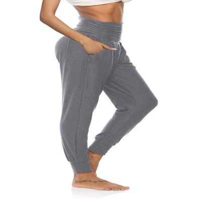 DIBAOLONG Womens Yoga Sweatpants Loose Workout Joggers Pants Comfy Lounge Pants with Pockets Light Gray XL