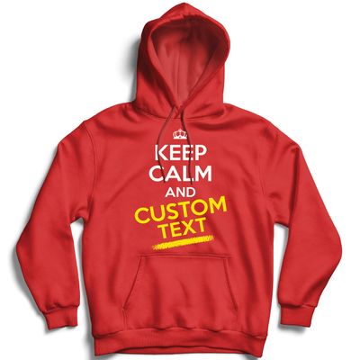lepni.me Hoodie Sweatshirt Custom Keep Calm Any Name or Text Personalized Quotes Gift (XX-Large Red Multi Color)