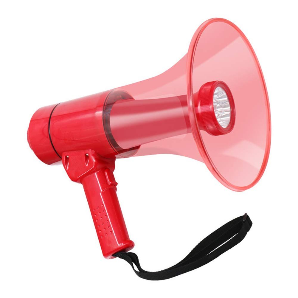 CapriTech Megaphone Bullhorn with Rechargeable Waterproof Flashlights & Alarm Siren Sound Effects - 20w Handheld Lightweight Bullhorn Speaker for Rainy/Night
