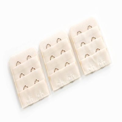 2-Hook Bra Extension For Longer Bra Band Strap (Pack of 3, Beige)