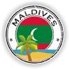 1x Maldives Round Vinyl Waterproof Sticker - 5cm / 2inches view 1