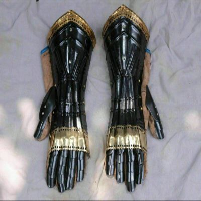 Piru Handmade Fully Wearable Gothic Dark Medieval Pair Of Gauntlets Knight Gloves Armor Bracer