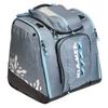 KULKEA Powder Trekker Womens Ski Boot Backpack - Ski Boot Bag With External Helmet Sling For Maximum Gear & Boot Storage - Durable, Spacious, Water Resistant Backpack (Lilac Stripes/White/Light Blue) view 1