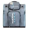 KULKEA Powder Trekker Womens Ski Boot Backpack - Ski Boot Bag With External Helmet Sling For Maximum Gear & Boot Storage - Durable, Spacious, Water Resistant Backpack (Lilac Stripes/White/Light Blue) view 2