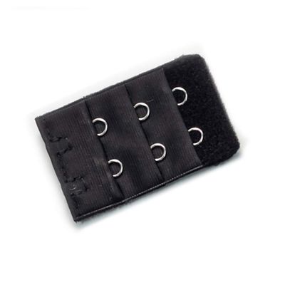 2-Hook Bra Extension For Longer Bra Band Strap (Pack of 1, Black)