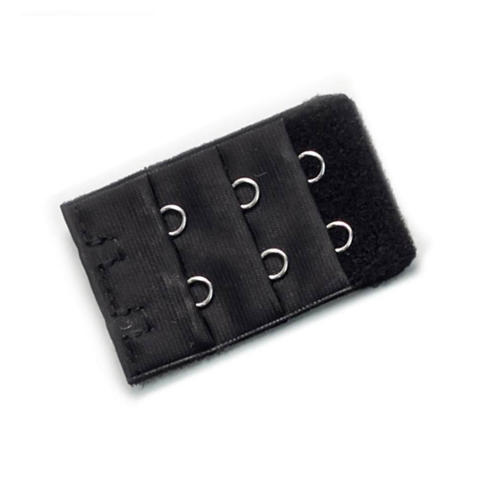 2-Hook Bra Extension For Longer Bra Band Strap (Pack of 1, Black)