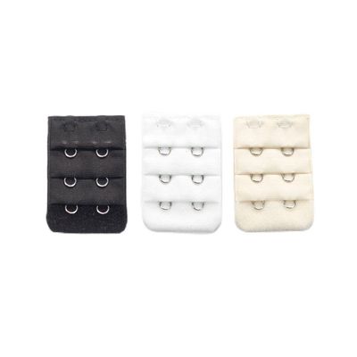 2-Hook Bra Extension For Longer Bra Band Strap (Pack of 3, Black, White, Beige)