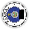 1x Kansas Round Vinyl Waterproof Sticker - 5cm / 2inches view 1
