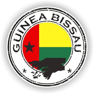 1x Guinea Bissau Round Vinyl Waterproof Sticker - 5cm / 2inches