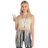 Beige Women's Faux Suede Fringe Hippie Vest - One Size Fits All - (Pack Of 1) - Stylish Festival Wear Accessory view 1