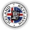 1x Iceland Reykjavik Viking Round Vinyl Waterproof Sticker - 5cm / 2inches view 1