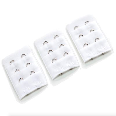 2-Hook Bra Extension For Longer Bra Band Strap (Pack of 3, White)