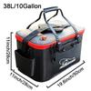 Fishing Bucket,Foldable Fish Bucket, Multi-Functional EVA Fishing Bag for Outdoor, Live Fish Lures Bucket and Fish Protection Bucket,10GAL/8GAL/6GAL/4.8GAL/3GAL Live Fish Container (10GAL/Black) view 2