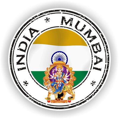 1x India Mumbai 02 Round Vinyl Waterproof Sticker - 10cm / 4inches